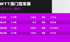 开云APP:今天WTT澳门冠军赛赛程直播时间表 男女单打半决赛对阵名单